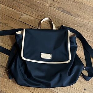 Kate Spade Black Backpack with Tan Trim